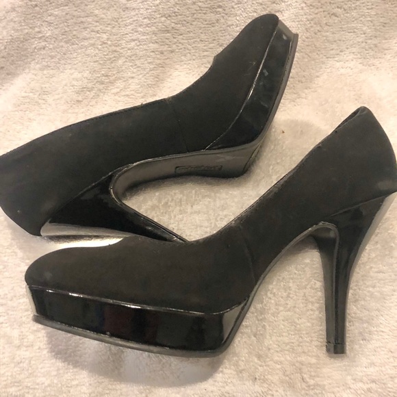 Unlisted black micro suede platform heels - Picture 3 of 5